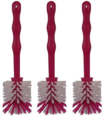 HG Verlag© (3 X im Set) Spülbürste - Ideal zum Reinigen von Mixtöpfen wie z.B. Thermomix TM5 TM6 TM31 - (3 x Pink)