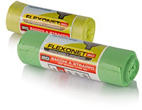 Mater-Bi Lot de 10 sacs biodégradables, 72 cm x 110 l, en rouleau, pour charges lourdes, XL, 100 % compostables UNI EN 13432 tri organique