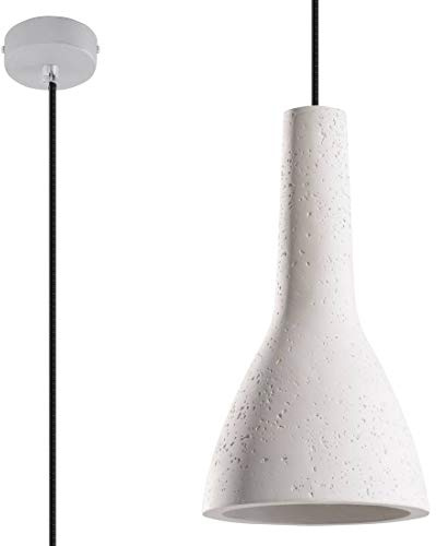 SOLLUX Hängelampe EMPOLI Deckenbeleuchtung Betonlampe LED-Glühbirne Minimalistisches Design Einfache Installation Graue Farbe 17x17x132 cm, Grau