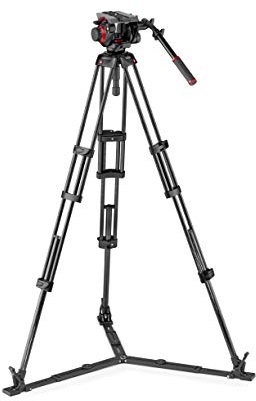 Kit Trépied avec Rotule Vidéo 504, Carbone, Twin-Leg, Entretoise au Sol