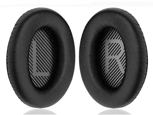 Luckvan Ersatz-Ohrpolster für Bose-Kopfhörer, komfortabel, Geräuschisolierung, kompatibel mit QC35, QC35II, QC25, QC15, QC2, AE2, AE2I, AE2W SoundTrue/SoundLink Around-Ear, Schwarz