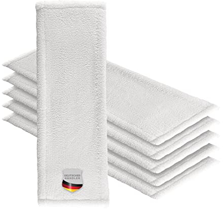 Mikrofaser Wischmop 40 cm White Ersatz für Mop Klapphalter Wischmoppbezug , für Versiegelung Reinigung von Bodenbeläge wie Laminat Dielen, Fliesen Feudel, Bodenwischer Ersatzbezug (5)
