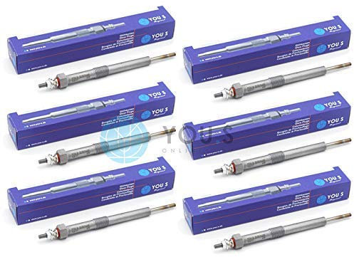 6 Stück YOU.S Original Glühkerzen 5,4 Volt 134 mm Länge 4mm PIN - 12230038490