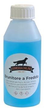 ARMERIAONLINE Brunitore a Freddo Metalli per Ferro, Acciaio, Ottone, Zinco, Bronzo, Brunitore a freddo Armi per Donare Lucentezza, Bronzatura Fai da Te Ecologica e Anti-Corrosione (100 ML)