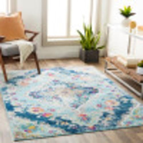 Livabliss Romy Palma Vintage Boho 200x275 cm – Orientalisches Muster bunt in Blau, Fuchsie, Senfgelb & Orange, stilvoll für Wohnzimmer, Schlafzimmer & Esszimmer