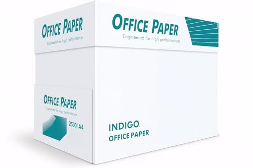 Indigo® A4 White Printer & Copier Paper – 80gsm, Office Paper, 5 Reams (500 Sheets) per Box, 1 Box (2500 Sheets/Box)