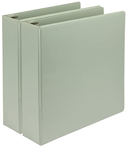 Samsill Plant-Based 2 Inch Durable D-Ring, View Binder, Eco-Friendly, USDA Certified Biobased, 2 Count,Pack of 1, Sage Green