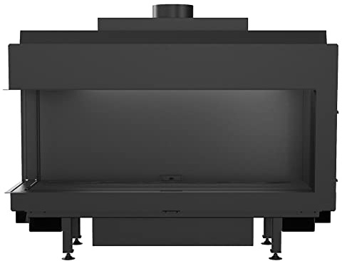 KRATKI Gaskamineinsatz Leo 9kW Eck Links EEK A schwarz Gasfeuer Stahl | Gasgerät mit schwarzer Front, raumluftunabhängig
