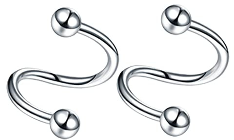 Bishilin Lippenpiercing Chirurgenstahl, Lippenpiercing Multicolor 1,2mm mit 3MM Ball Nasenpiercing Ohrpiercing Tragus Set