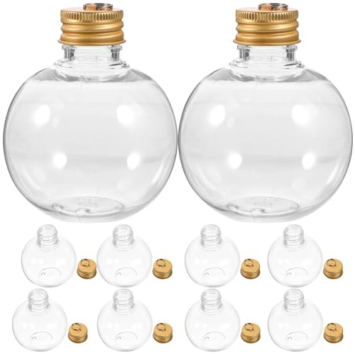 Saftflaschen, Weihnachtsgetränkekugeln, 10 Stück, transparente Ornament-Kugeln, Weihnachten, befüllbar, Alkohol, Baumschmuck, Wasserflasche, Glühbirnen, Weihnachtsschnapf, Anhänger, Kugel für Party,