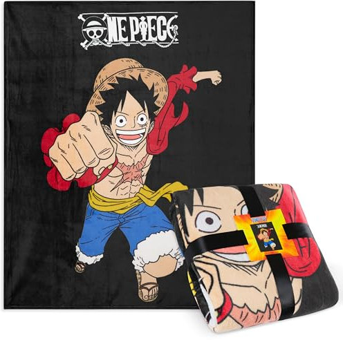One Piece Coperta Pile - Plaid Divano 150x130cm - Coperta Letto Singolo Coperte Calde e Morbide - Anime Gadget Regalo per Ragazzi