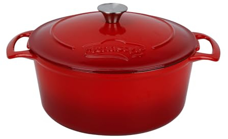 MENASTYL - Cocotte en fonte émaillée 7 L tous feux dont induction - Compatible four et lave-vaisselle - Couvercle avec bouton inox - Colette - 6020105