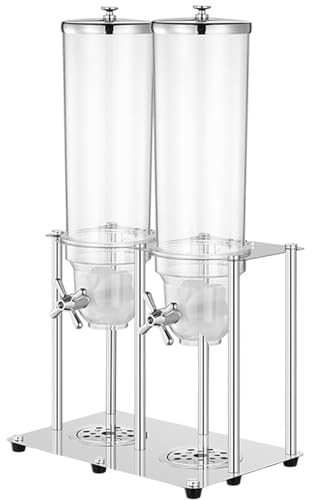 Cereal Dispenser Countertop with Steel Base and Pc Barrel, 3.5L/7L Dry Food Dispenser Cereal Containers Storage Dispenser for Rice, Candy, Bean, Nuts, Double