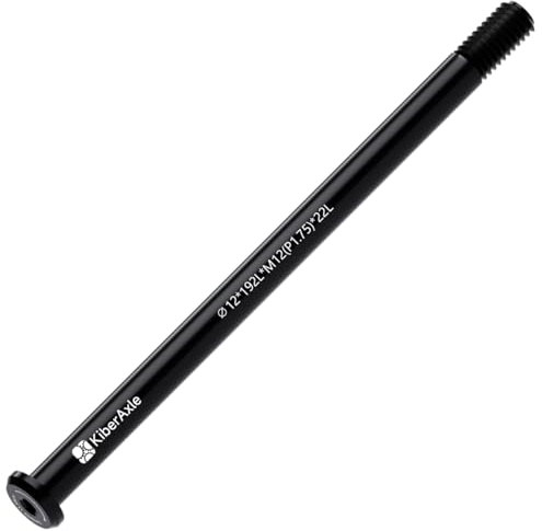 KiberAxle 12 mm Steckachsen für Fahrradgabeln und Hinterradstoß, Aluminiumlegierung Naben Adapterachse, Gewindesteigung 1,75 mm / Länge 192 mm