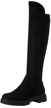 Tamaris Donna Overknee Textil, Vegan, Black, 36 EU