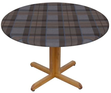 Runde Tischdecke, elastische Stretch-Tischdecke für Esszimmer, Küche, Partys, passend für 114,3–127 cm,Outlander Fraser Tartan Plaid