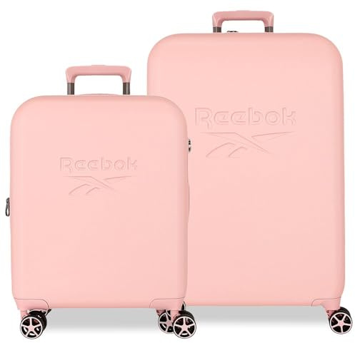 Reebok Franklin Juego de Maletas Rosa 55/70 cms Rígida ABS Cierre TSA 109L 6,98 kgs 4 Ruedas Dobles Equipaje Mano by Joumma Bags