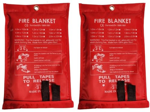 Hanabitx 2 StüCk Notfall-Feuerdecke, LöSchdecke, FeuerlöSchdecke für KüChe, Grill, Kamin (39,4 X 39,4)