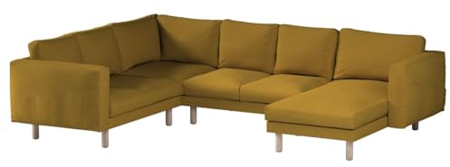dekoria Ersatz für Bezug für Norsborg 5-Sitzer Ecksofa mit Recamiere Sofahusse passend für Modell Nikkala gelb