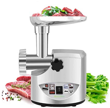 Robot da cucina tritacarne elettrico potente massimo da 3000 W per uso domestico, insaccatrice per salsicce, tritacarne