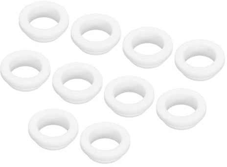 sourcing map 10Pcs Snap Silicone Rubber Grommet Plug Mount Dia 25mm ID 20mm Narrow Groove Width 2.5mm Seal Anti-Scratch Sleeves for Electrical Box Cable Pipes White