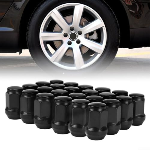SPORTARC 24 Stück Auto-Radmuttern, 12 x 1,5 Stahl-Radmuttern, schwarze Radmuttern, Ersatzteile für LandCruiser Prado