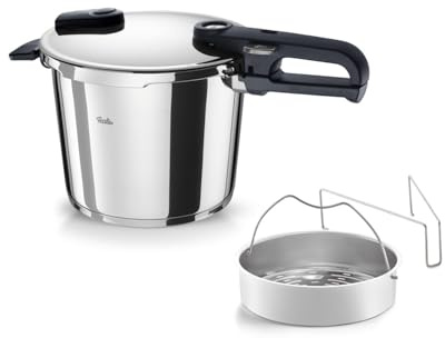 Fissler Vitaquick Edition/Schnellkochtopf (6 L, Ø 22 cm) Edelstahl-Dampfkochtopf, 2-Garstufen, inkl. Einsatz, Made in Germany - Induktion