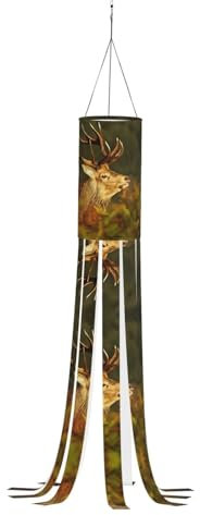 Windsack-Flagge mit Tier-Hirsch-Druck, 101,6 cm, Halloween-Outdoor-Hänge-Windsack, Flagge, für Hof, Terrasse, Garten