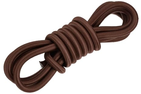 DMiotech 10mm 3 M Marron Corde Élastique Ronde Fil Élastique en Polyester | Pour Kayak Corde Élastique Pour Mât De Tente, Grade Marin Lourd, Corde Élastique