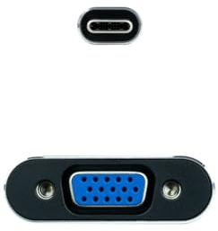 Brightium Conversor USB-C a VGA, Aluminio, 10 cm, Ideal para conectar Dispositivos a Pantallas externas y presentaciones.