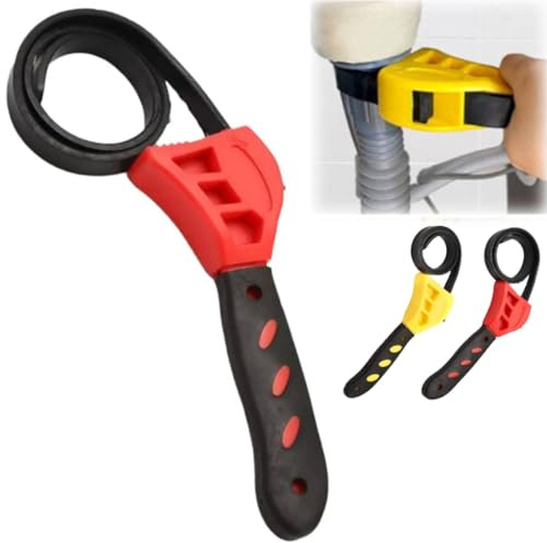 Gurtschlüssel-Set, 20,3 cm verstellbarer Gummibandschlüssel, verbesserter verstärkter Gummiriemen für Rohrklempner, Ölfilter-Bandschlüssel-Set, Ölfilter, Glasöffner für schwache Hände,
