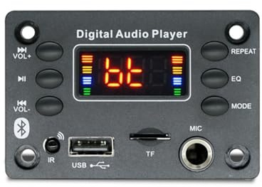 Sctecoau Scheda Decodifica Lettore MP3 12V Bluetooth 5.0 Modulo Radio FM per Auto TF USB 6,5 mm Decodificatore Lettore WMA