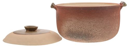Didiseaon Casseruola Terracotta Con Per Stufare Bollire e Cuocere Lentamente Eccellente Isolamento e Manico Facile Da Usare Per Cottura in Cucina e Casa