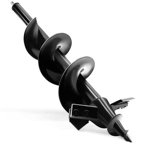 SYITCUN Trivella per terreno 10x60cm per terreni duri e sassosi, Trivella per piante heavy-duty con punta doppiamente affilata, Trivella a spirale da giardino e scavabuchi per piante, Adatta per