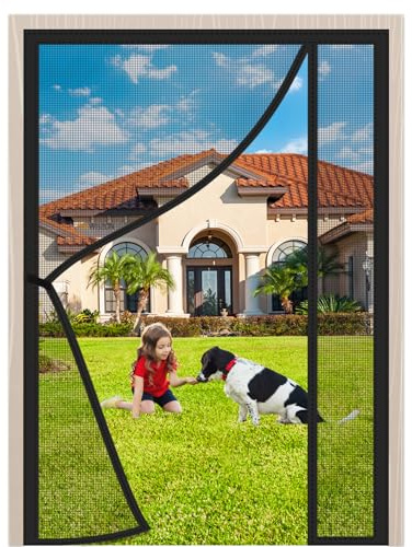 Apertura Laterale Zanzariera Magnetica Porta 110x245cm Zanzariere su Misura Chiudi Automaticamente Rete di Ottima qualità per Balconi Portefinestre Casa Nero