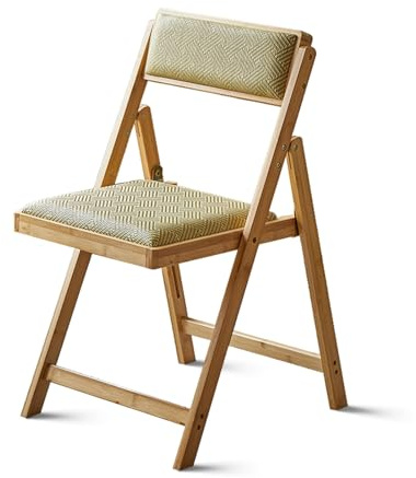 Sedia Pieghevole Imbottita in Rattan 45cm con Schienale, Sgabello da Cucina Richiudibile in Bambù, Nessun Montaggio per Ufficio, Eventi, Ospiti(Natural)