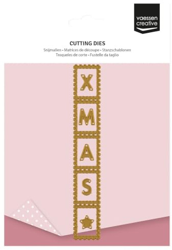 Vaessen Creative Stanzschablonen Briefmarkenstreifen - 6 Cutting Dies - 1,3 cm bis 14,8 cm - Weihnachten Bastelzubehör für Karten Basteln, Scrapbooking & Journaling - für Stanz- und Prägemaschinen