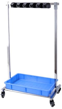 Genérico Soporte Móvil For Trapeador Y Escoba, Carrito De Limpieza Con Ganchos For Tanque Agua, For Pala Rastrillo(5tow6hooks)