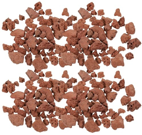 GARIOUANS Pierres Naturelles Décoratives pour Aquarium et Jardin Miniature, Volcaniques Rouges 3-6 Mm, 60 G, Décor Miniature pour Maquettes et Aménagement Paysager, Adapté