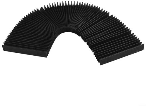 Milling Machine Protective Cover for CNC Machines, Flexible Accordion Bellows Dust Proof Tool with Three-Proof Cloth Material, 1.5m Stretch Length, Black(100mm)