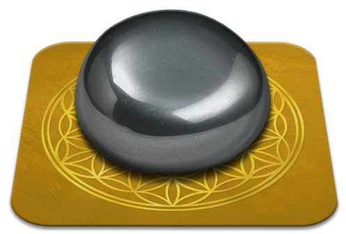 Piedra hematita natural pulida 2-3 cm calidad premium | Anclaje Determinación Fuerza Interior | Flor de la vida incluida | Guía práctica y meditación offertss | Regalo Zen Bienestar | 1 unidad