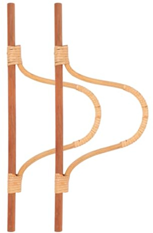 GARVALON Manici Versatile 2 e D-Shaped Impugnatura per Borse Legno in Pezzi Design Comoda Eleganti da Borsette all'Uncinetto Spiaggia