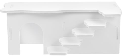 CIYODO Hamsterleiterhaus aus Weißem PVC mit Verschleißfestem Material und Zwei Etagen als Schlafhöhle und Spielplatz für Meerschweinchen und Hamster Ganzjährig