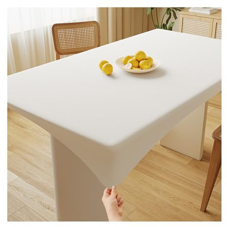 Mswborml Impermeabile Tovaglia Antimacchia con Elastico Rettangolare, Antiolio Tovaglia da Tavolo con Bordo Elastica, Antischizzo Protezione per Tavolo Cucina per Esterno,B,90x160cm/35x63in