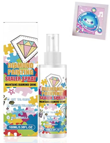 100ML Diamond Art Sealer Spray Glue,Fast-Drying Silicone Glue for Diamond Painting,Diamond Painting Accessories,High Gloss Personalised Diamond Art Accessories,Durable Strong Seal Spray Glue Adhesive