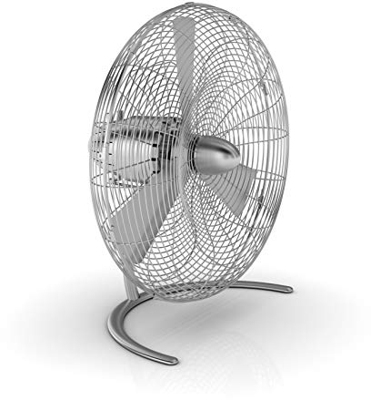 Stadler Form Design-Ventilator Charly Little, 35 cm Durchmesser, Schwenkfunktion, drei Geschwindigkeitsstufen, Neigung verstellbar, silber