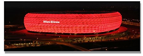 Paul Sinus Art Wandbild FCB Arena Deko Bilder fertig gerahmt mit Keilrahmen. Ausführung schöner Kunstdruck auf echter Leinwand als Wandbild mit Rahmen.