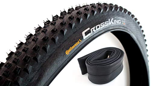 Set Continental Cross King 2.3 E-25, Fahrrad Reifen, Draht, schwarz, 29Zoll und Continental Fahrrad Schlauch MTB 29 Zoll 47-62/622 Autoventil 40mm