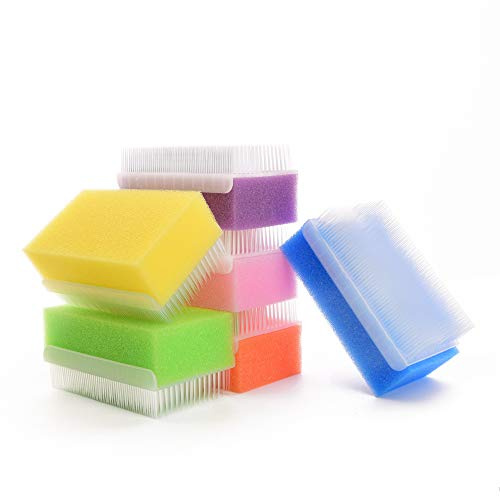 Special Supplies (6 Pack) Baby Bath Sponges Soft Foam Sensory Scrubber with Cradle Cap Bristle Brush - Body, Hair, and Scalp Cleaning - Gentle on Infant, Toddler Sensitive Skin - Great Sensory Feel