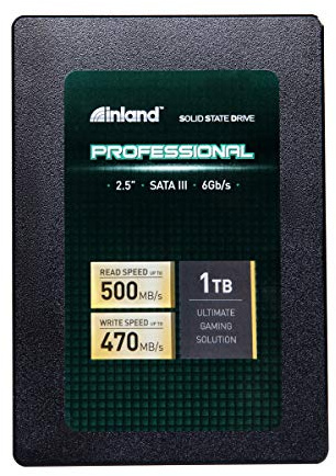 INLAND Pro 1TB SSD 3D NAND SATA III 2.5 7mm Internal Solid State Drive | 3D TLC NAND Flash, Up to 500MB/s Read & 470MB/s Write, SATA III 6Gb/s Interface, Laptop & Desktop PC Upgrade, Professional